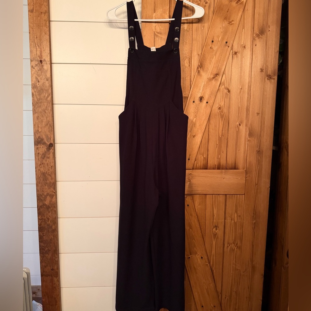Halara Wide Leg Black Bib Overalls